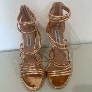 Steve Madden Strappy Rose Gold Heels